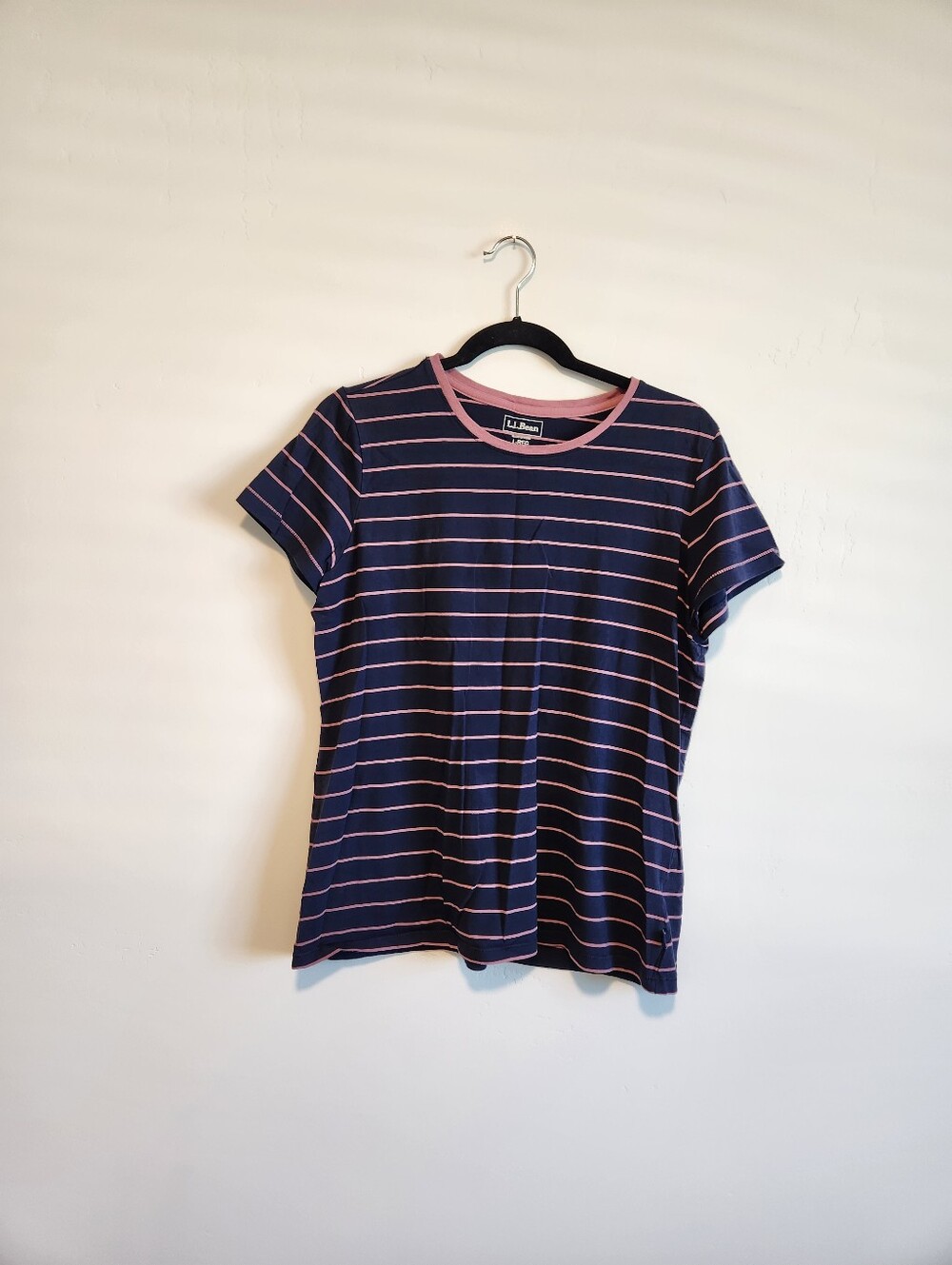 L.L. Bean Soft Stretch Supima Blend Striped Crewneck Tee Size Large